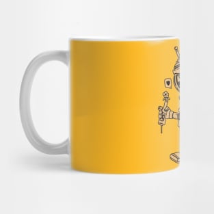 Robot yellow in love Mug